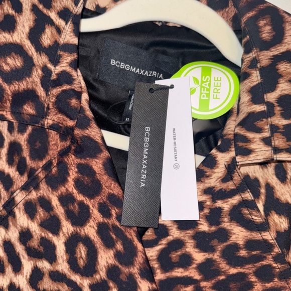BCBG Max Azria Animal Print Trench Coat Leopard NWT XL - Picture 7 of 13